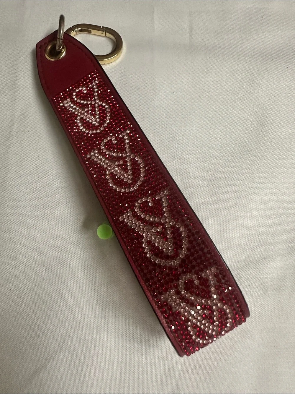 (295) Victoria’s Secret Red Crystal Heart Keychain Strap - Women Accessories
